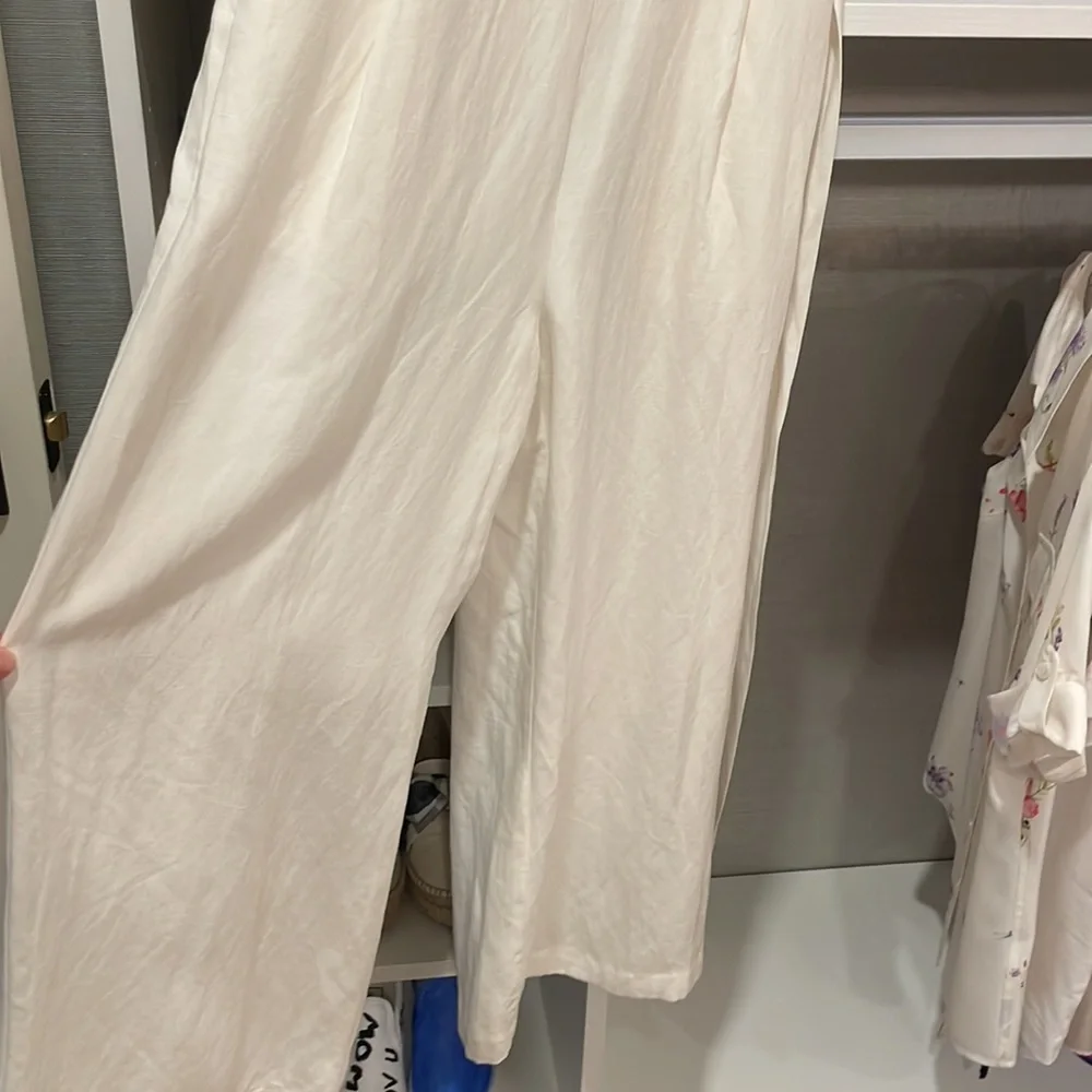 Greylin white linen jumpsuit, size XS - Picture 3 of 7